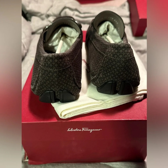 NIB Salvatore Ferragamo Gancini Bit Parigi Grey Loafers Drivers Moccasin 6.5 - Picture 6 of 9